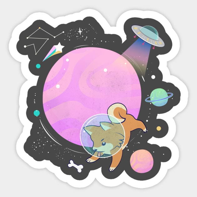 Astronaut Corgi Funny Dog Sticker by Mrkedi